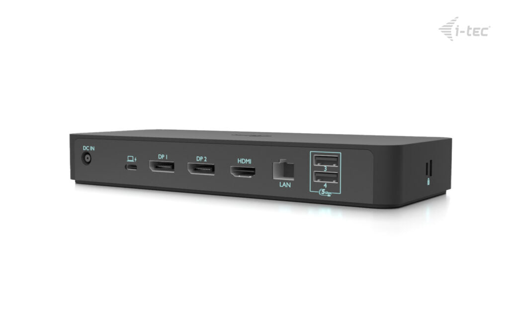 I-TEC Intelligente Triple DS Dockingstation – USB-C, 2× DP, 1× HDMI, 4× USB-A, 2× USB-C, 100 W PD, GbE
