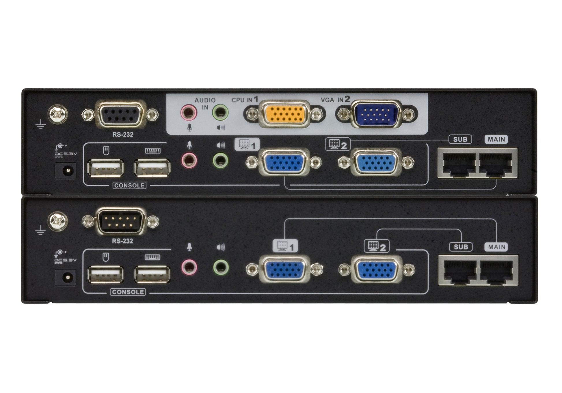 ATEN CE775 – KVM-Extender-Set VGA, Dual-View – 1920 × 1200, USB, Audio, bis 300 m über Cat5e