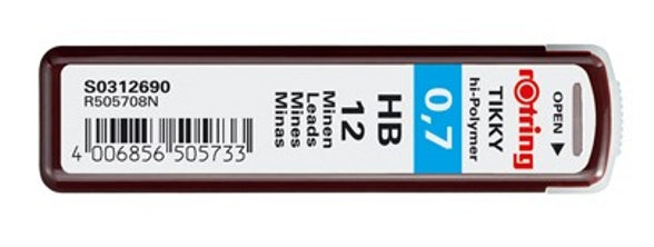 Rotring Tikky Zirkelminen – Schwarz, 0,7 mm (Fein), 12er-Pack