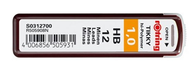 Rotring HB S0312700 Zirkelminen – Ø 1 mm, 60 mm, 12er-Pack