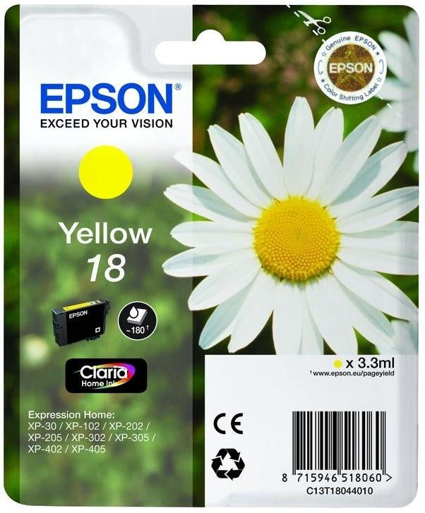 Epson T180440 Gelbe Tintenpatrone (Original) – 180 Seiten – für XP-102/205/305/405 – C13T180440