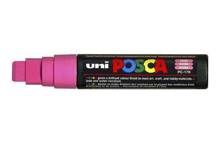 Uni-Ball POSCA PC-17K Kreativ-/Pigmentmarker – Keilspitze 15 mm, Pink, Deckend, Geruchsarm – Für Viele Oberflächen