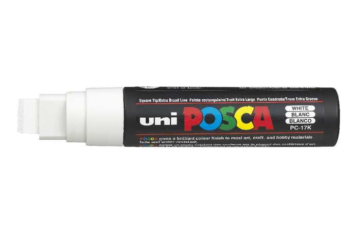 Uni-Ball Non-Permanent-Marker – Keilspitze 15 mm – Weiss