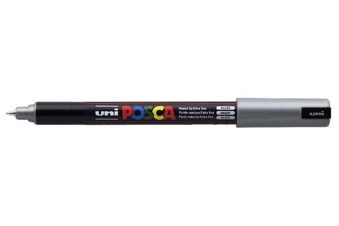 Uni-Ball POSCA PC-1MR Fineliner – 0,7 mm, Silber, 1 Stk.
