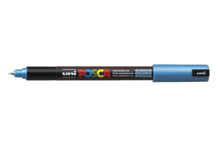 Uni-Ball POSCA PC-1MR Fineliner – 0,7 mm, metallic blau, 1 Stk.