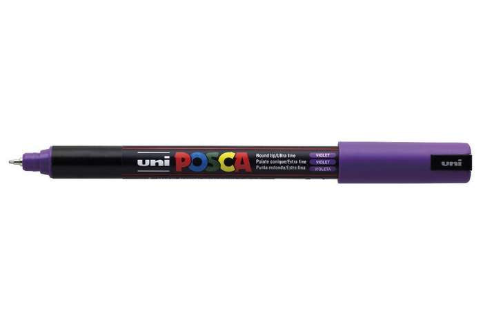 Uni-Ball POSCA PC-1MR Fineliner – 0,7 mm, violett, 1 Stk., wasserbasierte Tinte