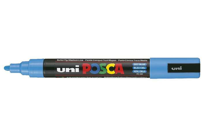 Uni-Ball POSCA PC-5M Paint Marker – Rundspitze, 1,8 mm, wasserbasiert, himmelblau