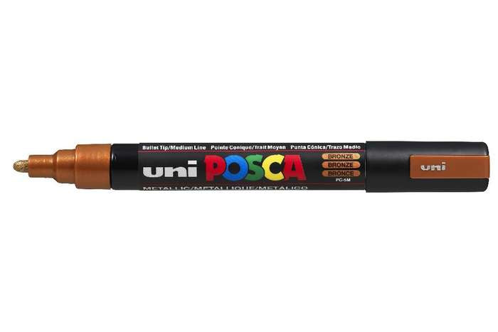 Uni-Ball POSCA Kreativ-/Pigmentmarker – Rundspitze 1,8 mm, bronze, deckend, schnell trocknend – für viele Oberflächen