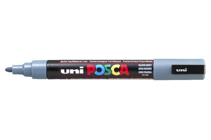 Uni-Ball Non-Permanent Marker – Rundspitze 1,8-2,5 mm – Schiefergrau – Wasserfest