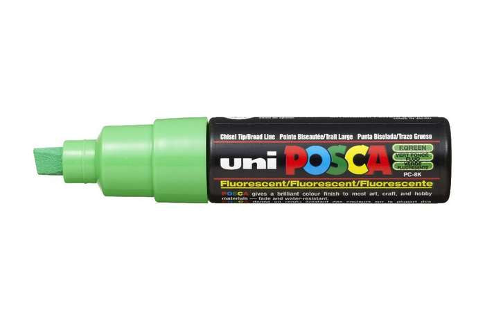 Uni-Ball POSCA Marker – Keilspitze, 8 mm, wasserbasiert, permanent, fluo grün