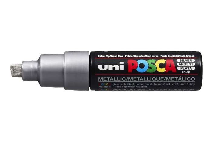 Uni-Ball POSCA PC-8K Paint Marker Metallic – Keilspitze 8 mm – Silber