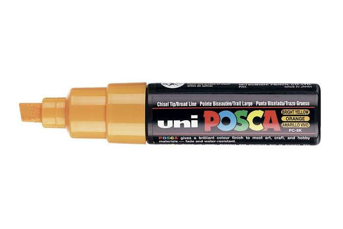 Uni-Ball POSCA PC-8K Acrylmarker – Keilspitze 8 mm – Strohgelb