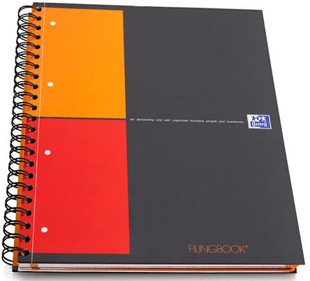Oxford Collegeblock, Spiralbindung, 100 Blatt, 4-fach gelocht, perforiert, 90 g/m² – Schwarz, für SCRIBZEE A