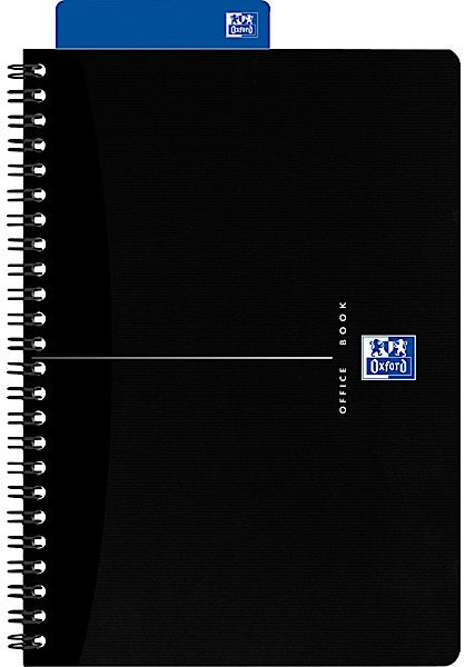 Oxford Collegeblock Essentials A5, liniert, Doppelspiralbindung, 90 Blatt, 90 g/m² – schwarz