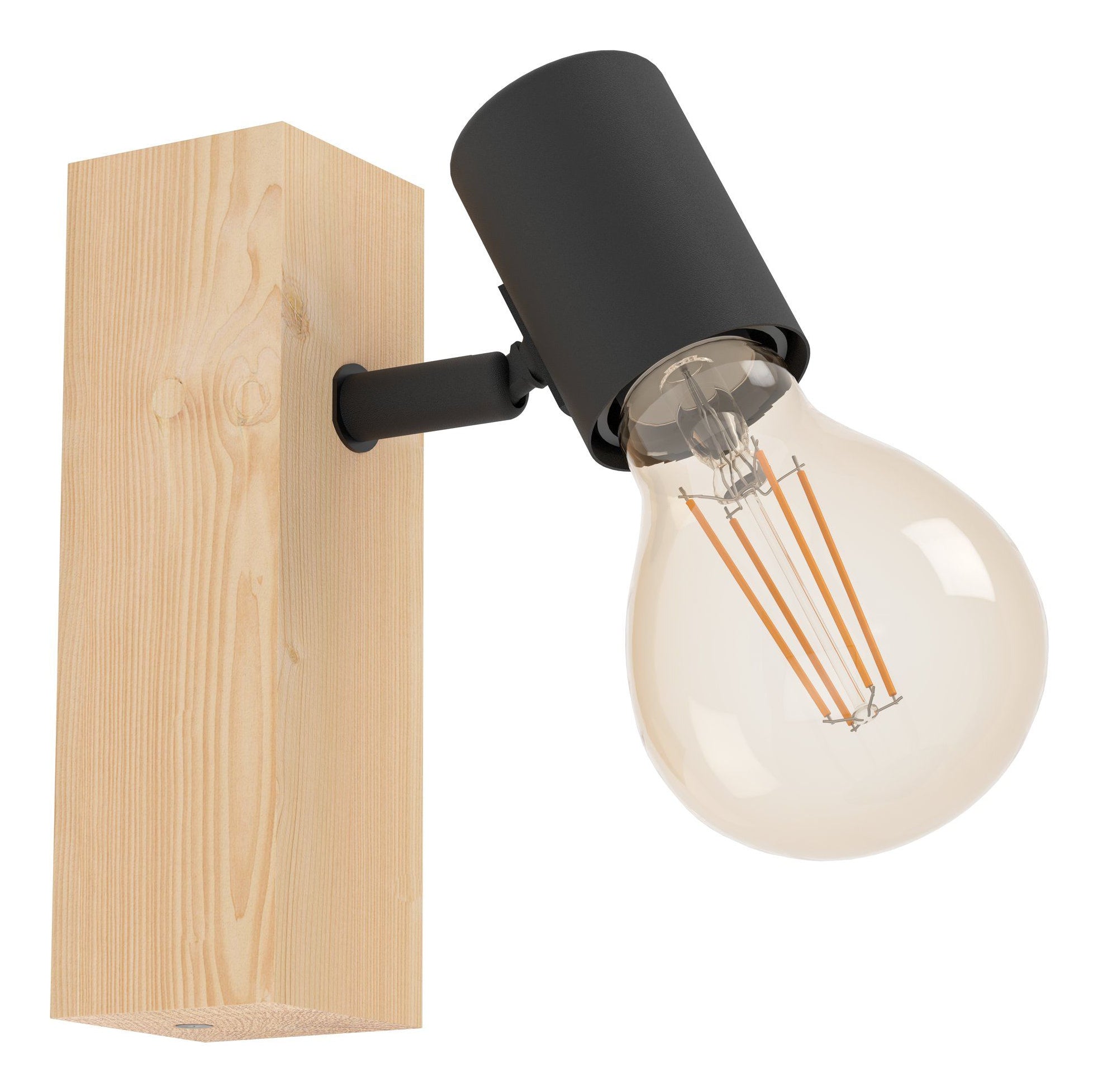 EGLO Deckenleuchte Townshend 3 – 5 × 16,5 cm, 10 W, dimmbar, schwarz/braun, exkl. E27