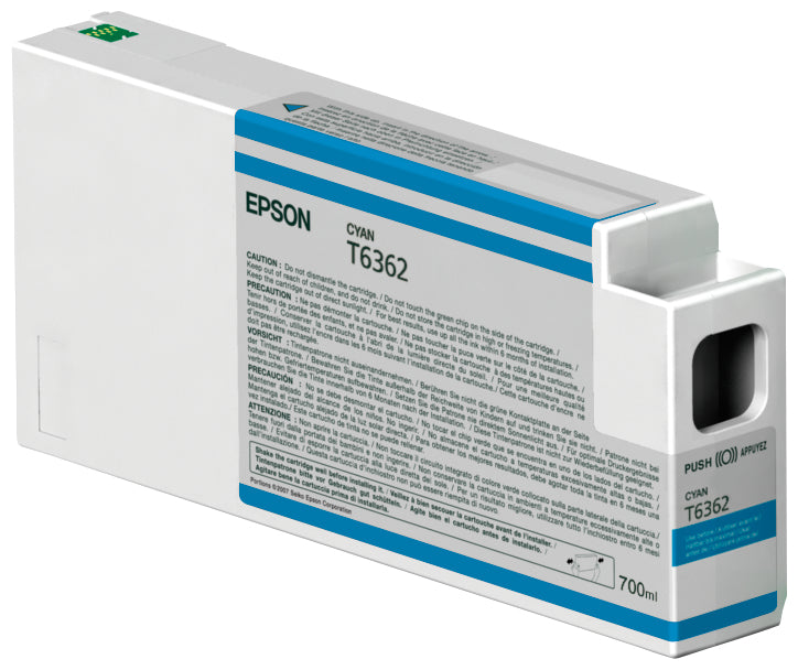 Epson Tintenpatrone T6362, cyan, 700 ml – für Epson