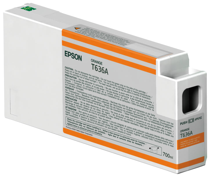 Epson Tintenpatrone T636 (T636A00), Orange, 700 ml – für Stylus Pro 7900/9900
