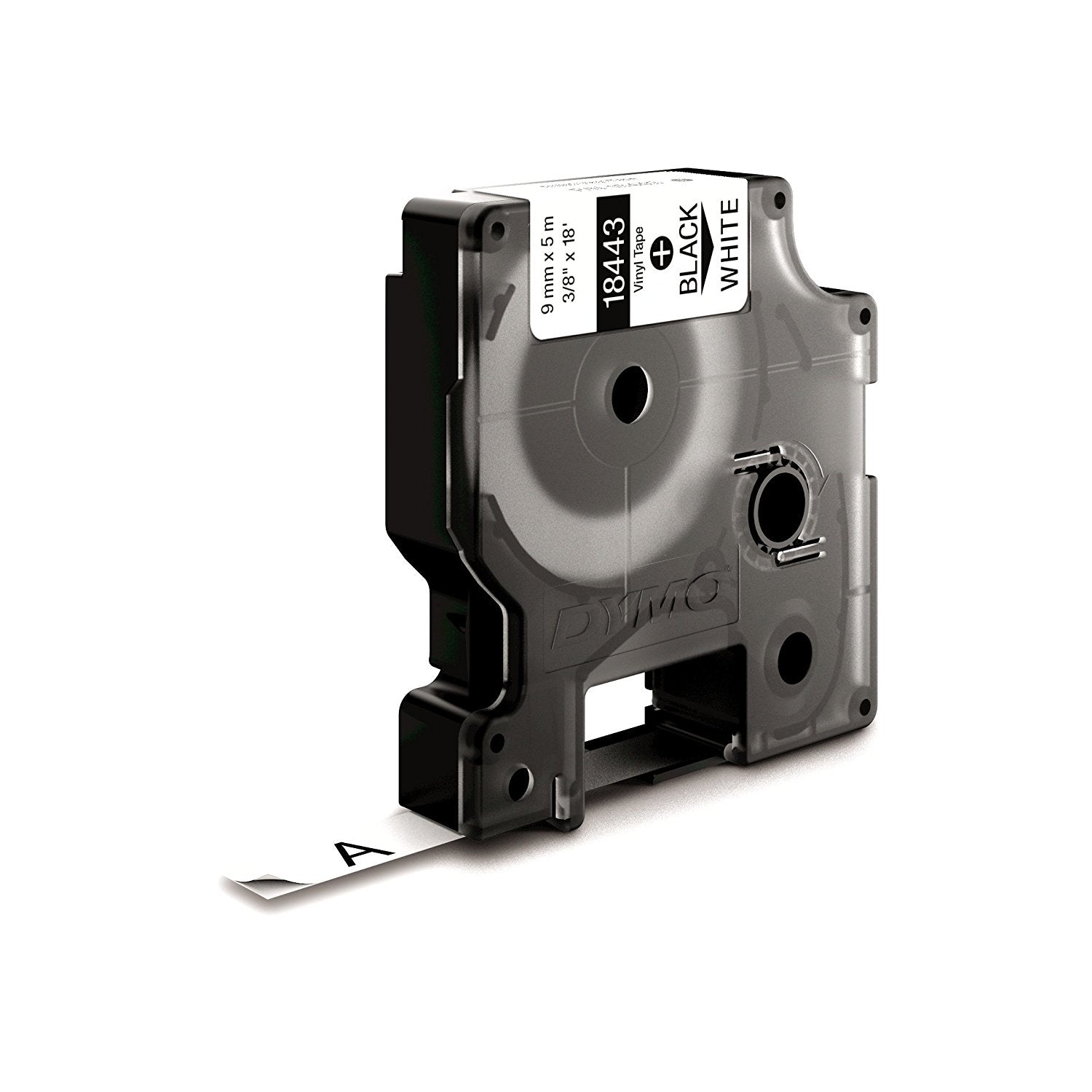DYMO Schriftband – 9 mm × 5,5 m, weiss, schwarz – für DYMO Rhino: 3000, 4200, 5000, und andere