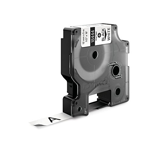 DYMO Schriftband – 12 mm × 5,5 m, weiss, schwarz – für DYMO Rhino: 3000, 4200, 5000 und weitere