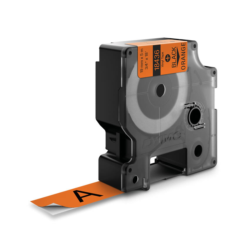 DYMO Schriftband – 19 mm × 5,5 m, orange, schwarz – für DYMO Rhino: 3000, 4200, 5000 und weitere