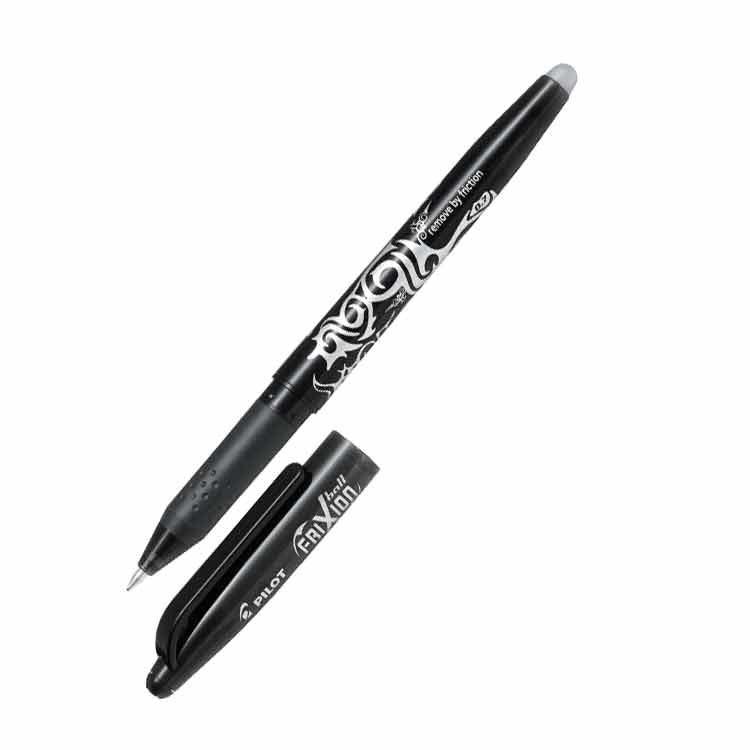 Pilot FriXion Ball Gelschreiber – schwarz, 0,7 mm, radierbar, Kappe, nachfüllbar