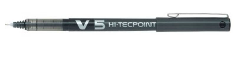 Pilot Hi-Tecpoint V5 – Tintenroller, mit Kappe, 0,3 mm, Schwarz, für Linkshänder