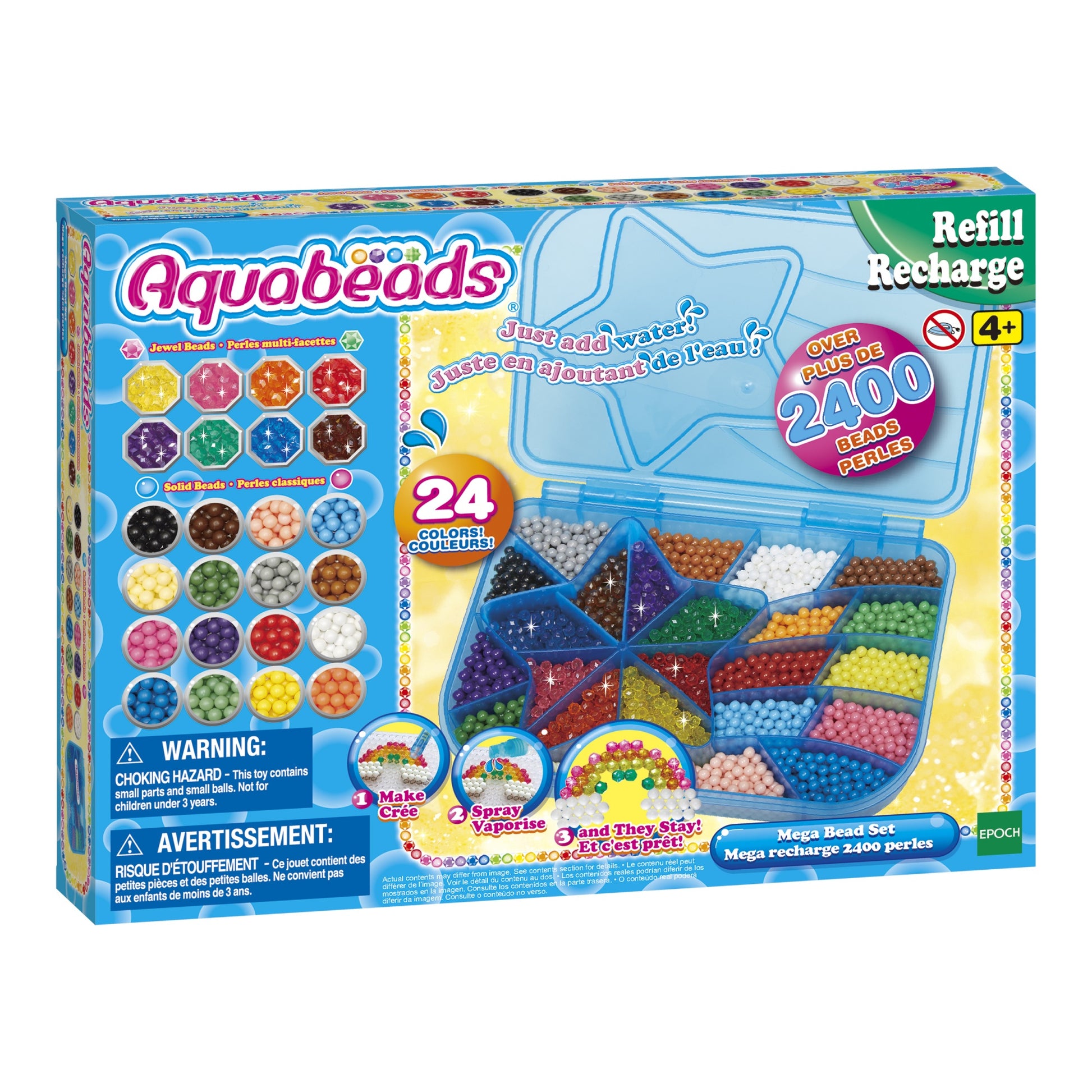 Aquabeads Perlen, Maxi Nachfüllbox, Mehrfarbig, 31 × 23,5 × 5 cm, 411 g, CE, 31502
