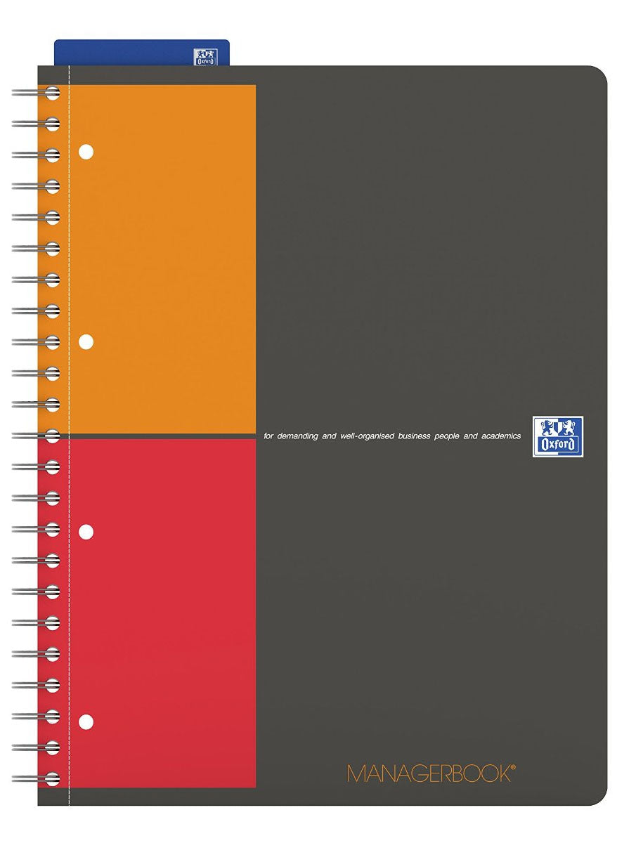 Oxford Collegeblock, 80 Blatt, 4-fach gelocht, perforiert, 80 g/m² – Schwarz, für SCRIBZEE App