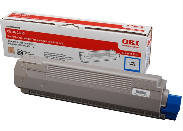 OKI Toner – cyan, 8000 Seiten – für Farb-Laserdrucker/Multifunktionsgeräte