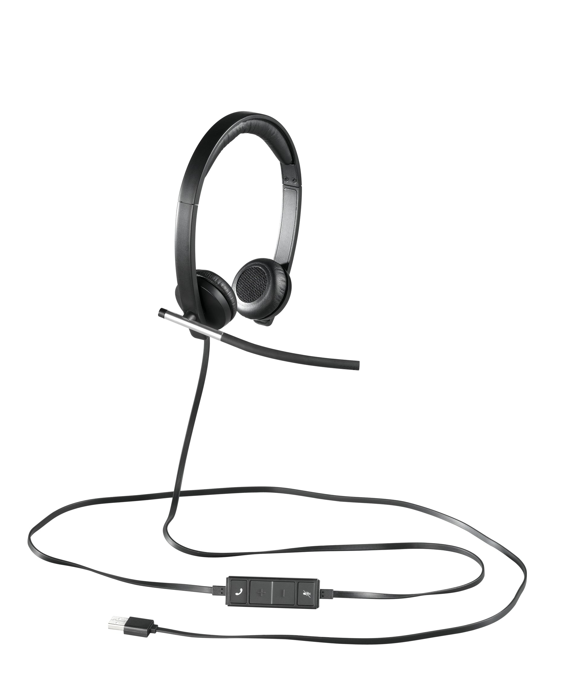 Logitech H650e – Duo Headset – USB‑A, Rauschunterdrückendes Mikrofon, Stummschalter – Schwarz
