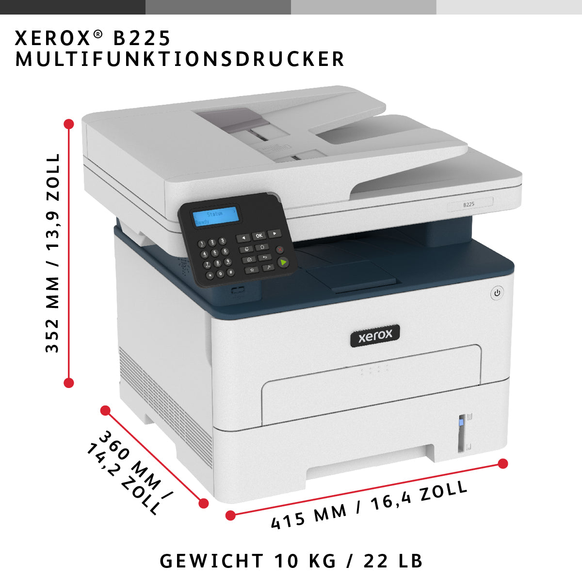 Xerox B225 – S/W Laser-MFP A4