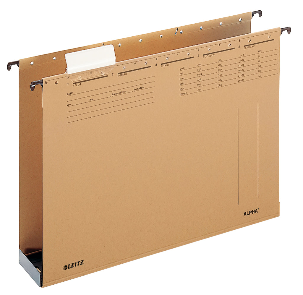 Leitz Hängeordner Alpha – für A4, Rücken 60 mm, Naturbraun, Karton