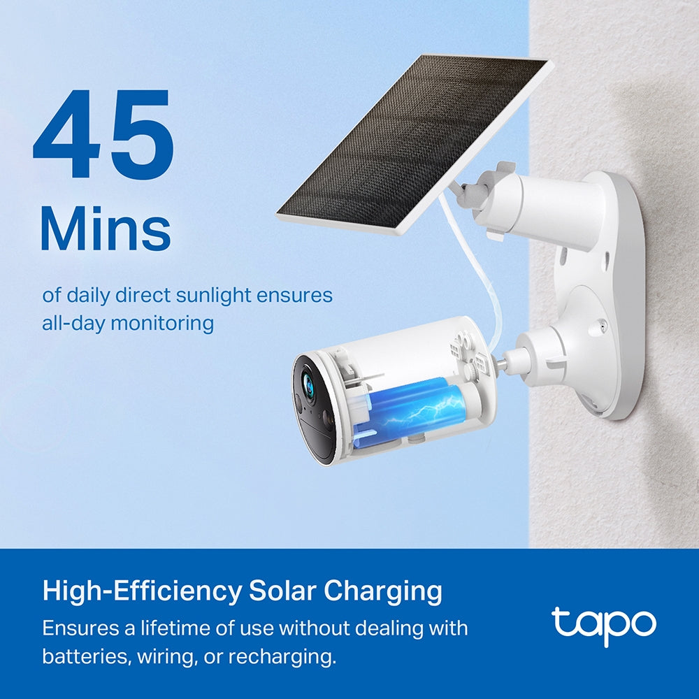 TP-Link Tapo A201 Solarpanel – 2,5 W, 5,2 V, USB, IP65 – für Tapo C400, C410, C420 und andere