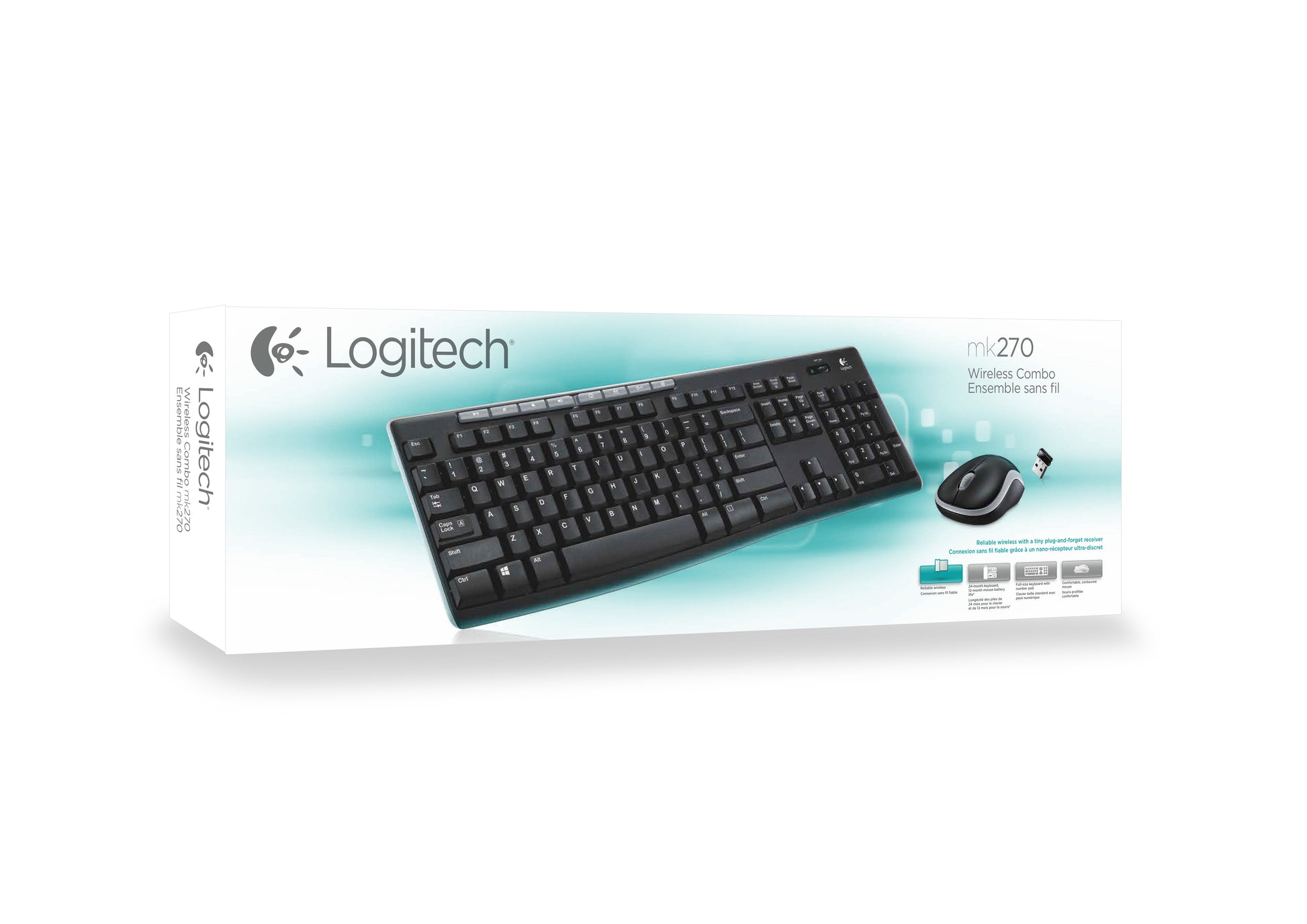 Logitech MK270 – Tastatur, kabellos (2,4 GHz), IT-Layout (IT) – für Windows, ChromeOS & Linux