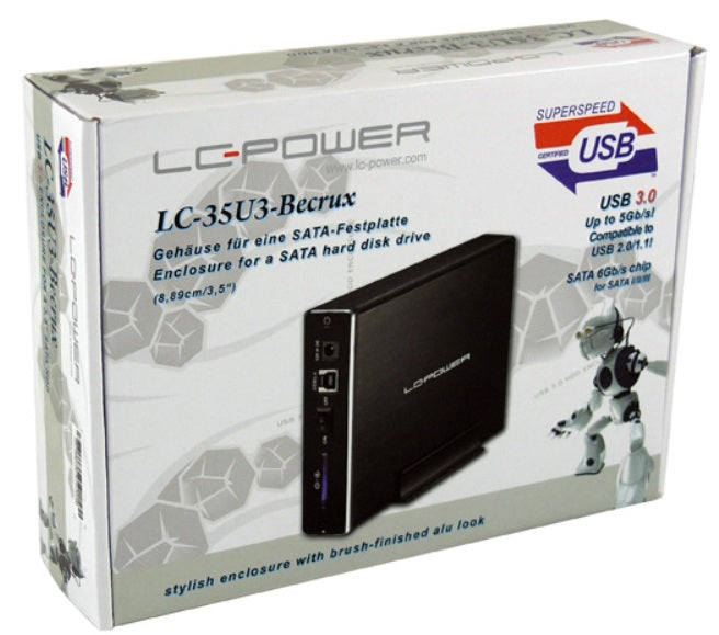 LC-Power LC-35U3-Becrux – 1-Bay Desktop Gehäuse – für 3,5" HDD, SATA