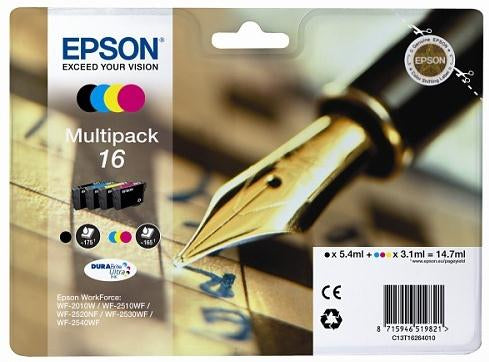 Epson Tintenpatrone – C13T162640, Schwarz, Cyan, Magenta, Gelb, für WF-2010/2540