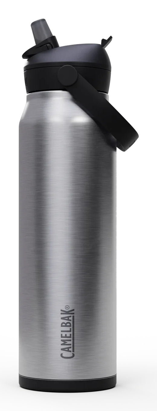 CamelBak Thrive Flip Straw V.I. Isolierflasche 946 ml – doppelwandig, Edelstahl, mit Strohhalm, Silber