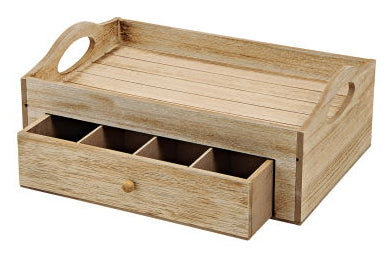 G. Wurm Teebeutelbox Holz (Sperrholz), 7 Fächer, 30 × 20 × 11 cm, Braun