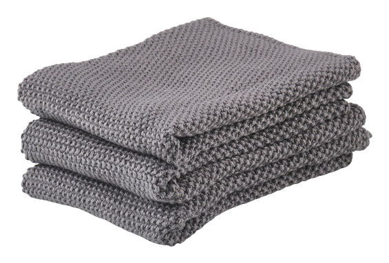 Zone Denmark Abwaschlappen – grau – 27 × 27 cm – Baumwolle – 3er-Set