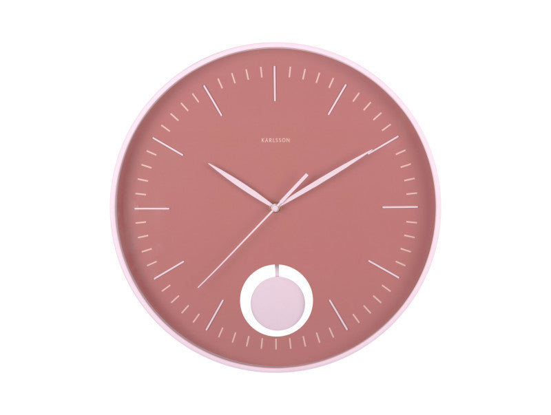 Karlsson Grato Pendulum Wanduhr – Analog, Ø 40,6 cm, rosa, Kunststoff