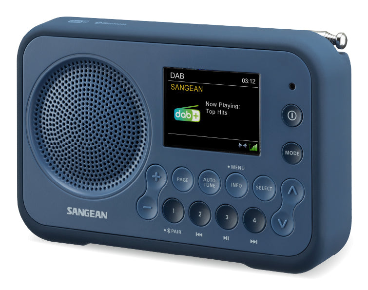 Sangean DPR-76 BT – DAB+/UKW-Tischradio, Bluetooth 5.0 – Dunkelblau