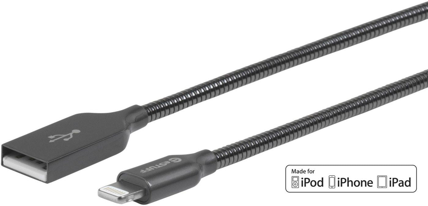 eSTUFF Daten- & Ladekabel – Lightning auf USB-A 0,5 m, MFi-zertifiziert, Grau – für iPhone/iPad