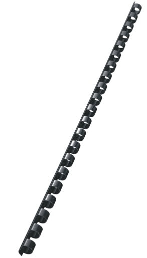 Leitz CombBind Plastikbinderücken – A4 – Ø 8 mm – 21 Ringe – bis 45 Blatt, Schwarz – 100 Stk.