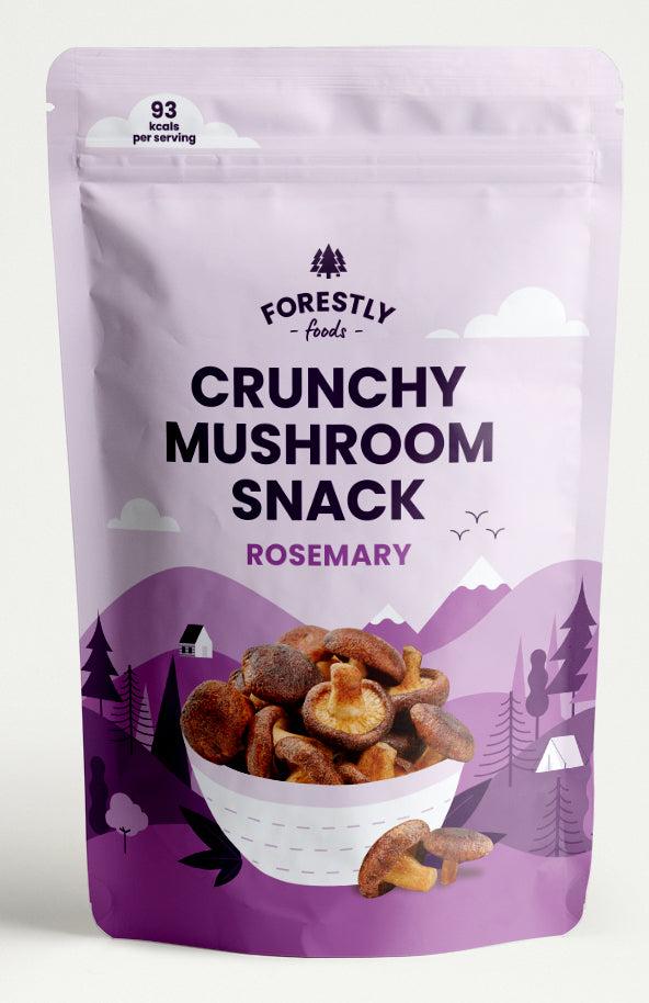 Forestly Foods Knusprige Pilzchips – Rosmarin, vegan – 50 g