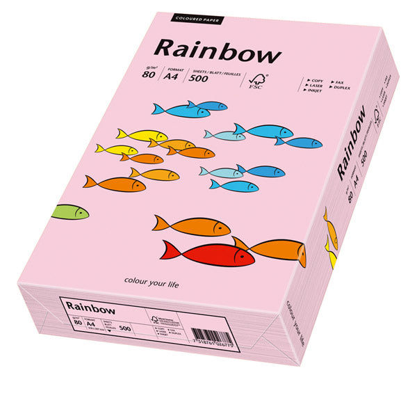 Papyrus Rainbow Farbiges Kopierpapier matt hellrosa – A4, 80 g/m², 500 Blatt