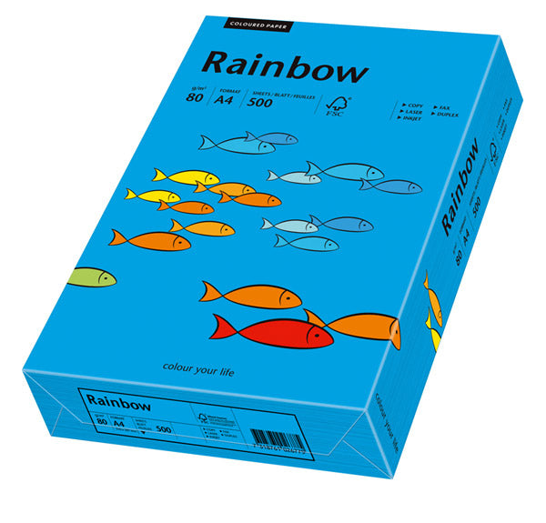 Papyrus Rainbow Farbiges Kopierpapier matt intensivblau – A4, 80 g/m², 500 Blatt