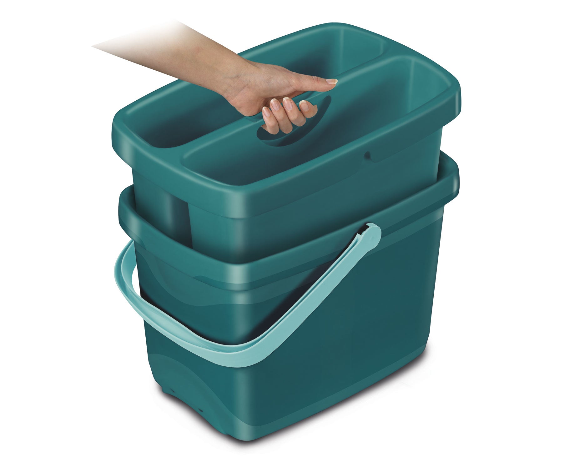Leifheit Putzeimer Combi Box – 2 l – Kunststoff – türkis