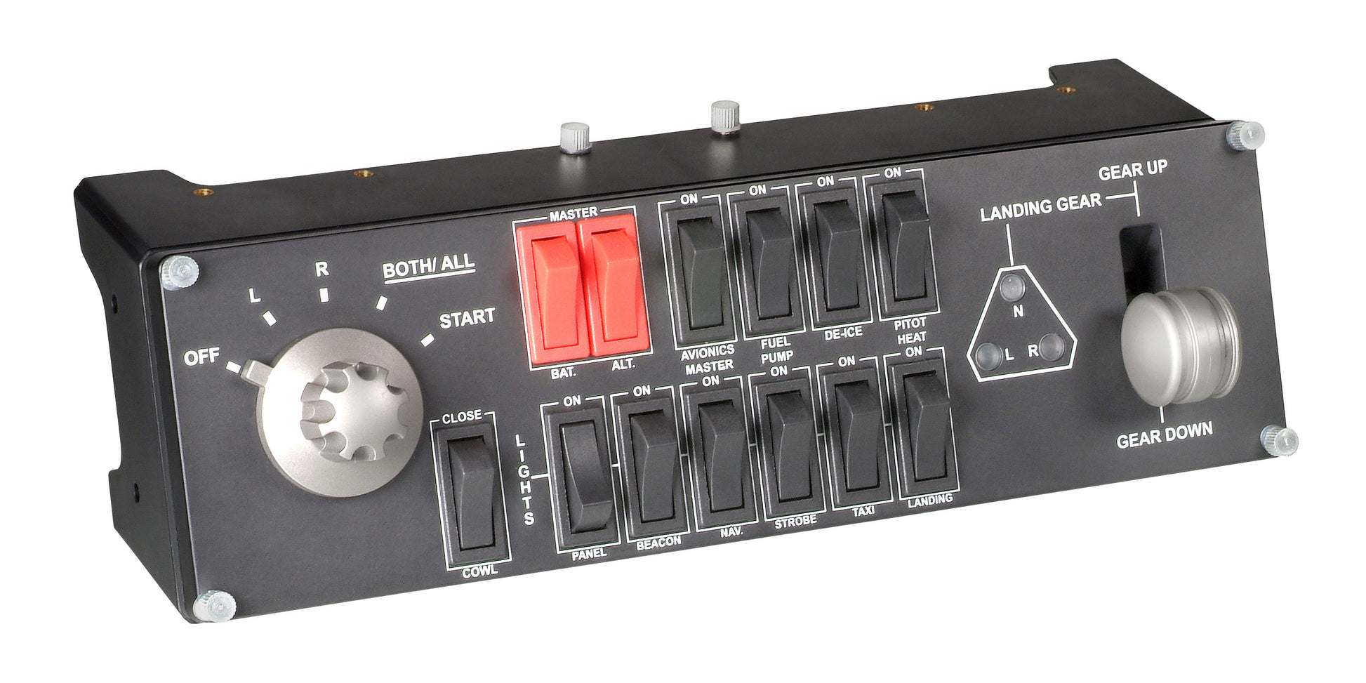 Logitech G Pro Flight Switch Panel – Maus – Kabelgebunden (USB‑A), Schwarz/Rot