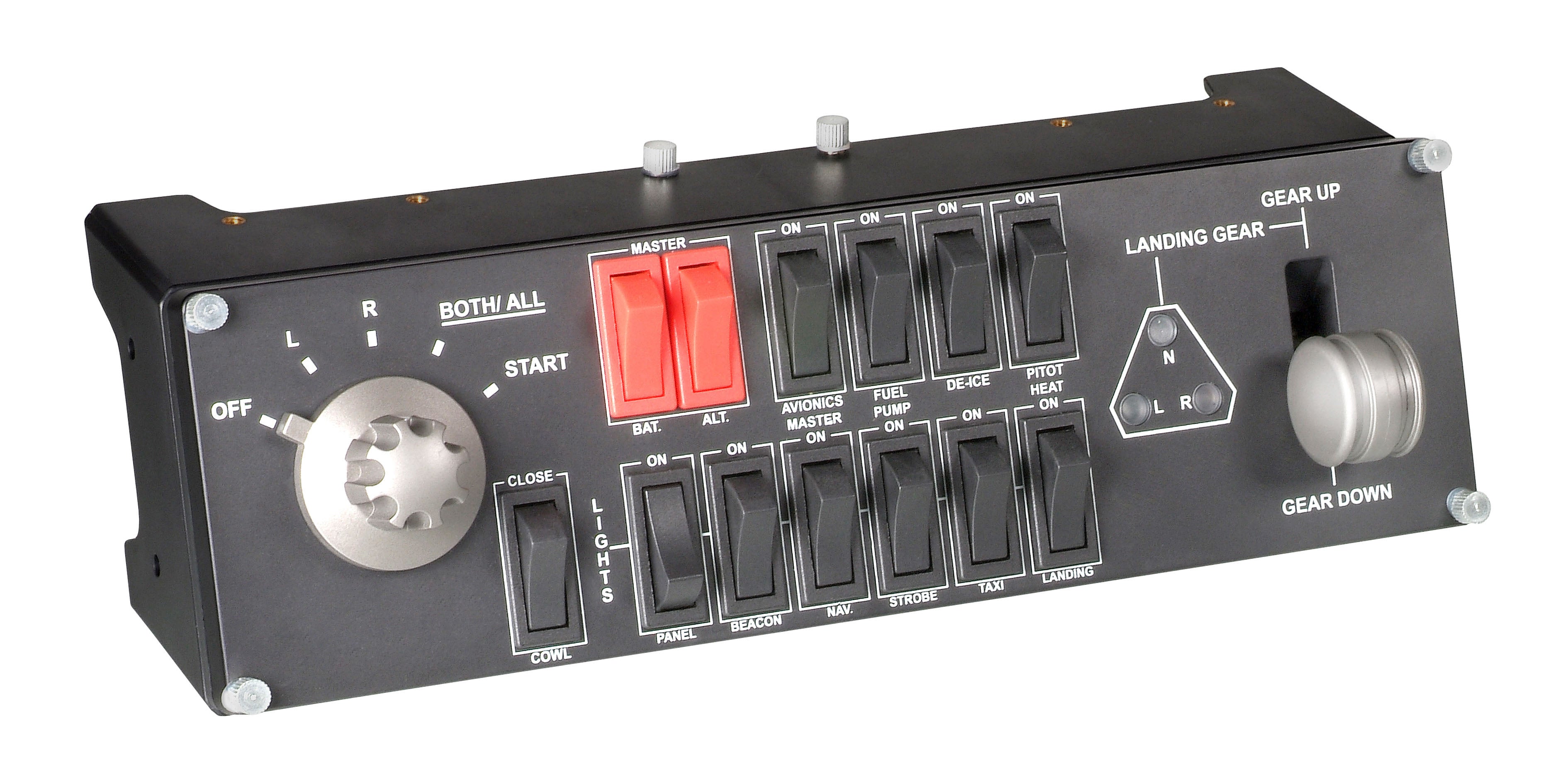Logitech G Pro Flight Switch Panel – Maus – Kabelgebunden (USB‑A), Schwarz/Rot