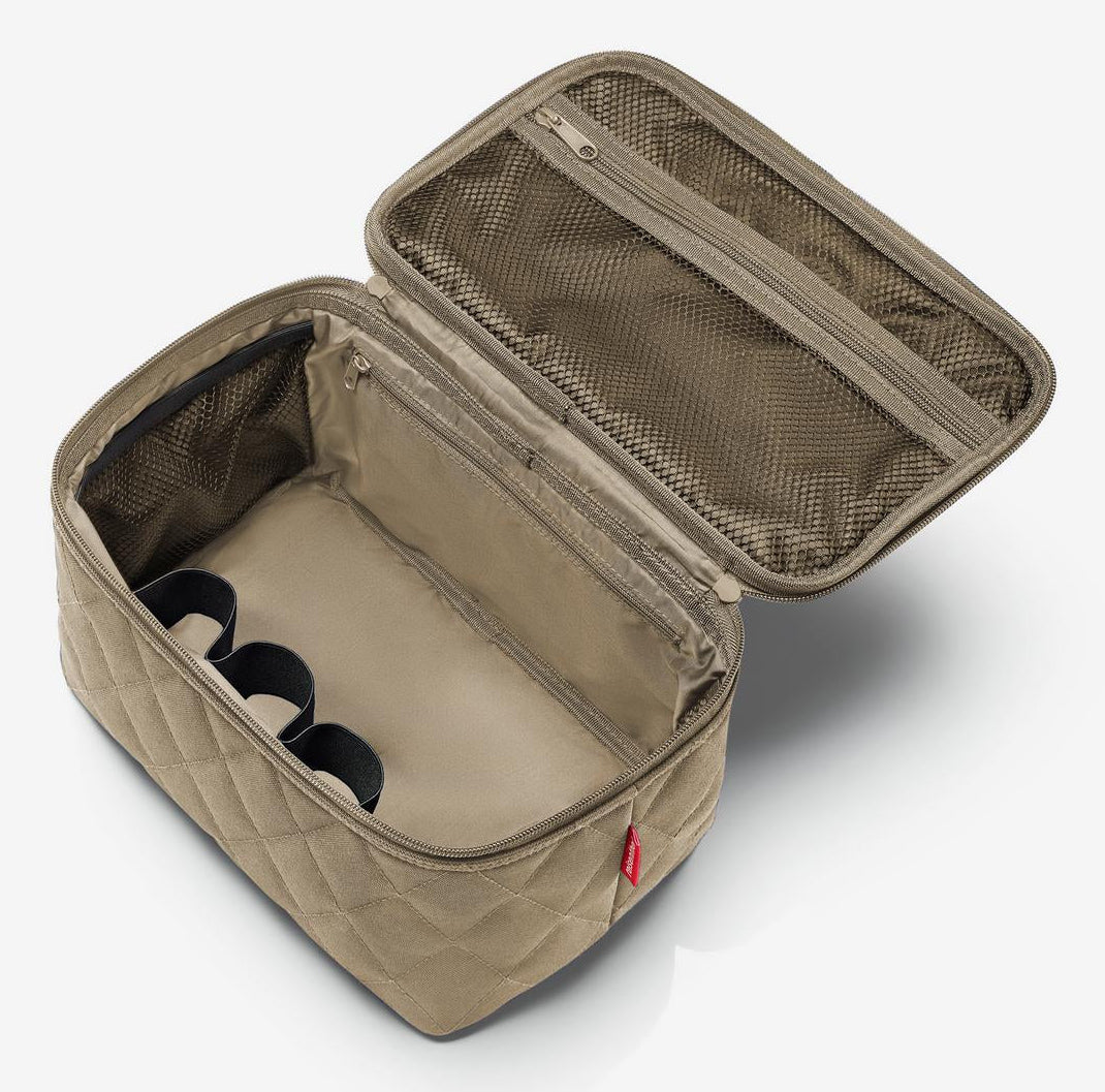 Reisenthel Kosmetiktasche – wasserabweisend – 4 l – Olivgrün – recyceltes Polyester – Rhombus Olive – 1 Stk.
